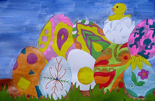 Art Studio PALETTE. Alisa Shapiro Picture. Fine Art Paper Tempera Holidays Easter 