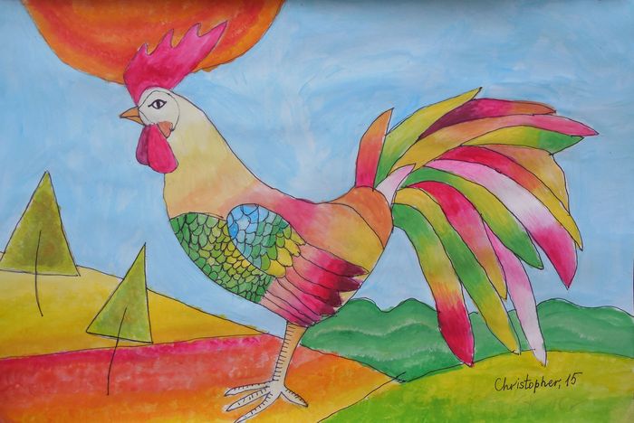 Art Studio PALETTE. Christopher Ballard Picture.  Watercolour, Ink Animals Birds 