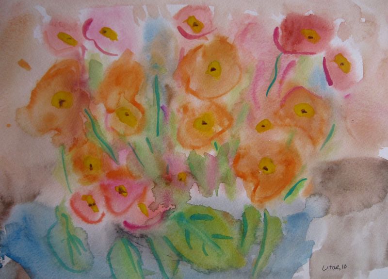Art Studio PALETTE. Utae Kanauchi Picture.  Watercolour Plants Flowers 
