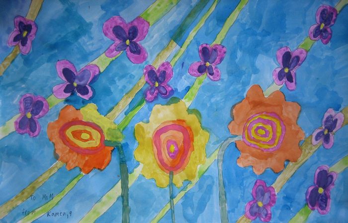 Art Studio PALETTE. Kamen Staykov Picture.  Watercolour Plants Flowers 