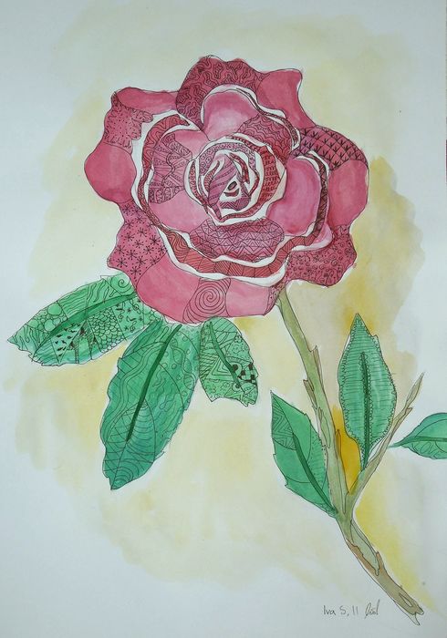 Art Studio PALETTE. Iva Staykova Picture.  Watercolour, Ink Plants Flowers 