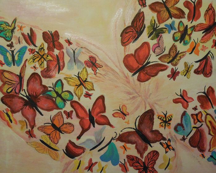 Art Studio PALETTE. Iva Staykova Picture. Canvas Acrylic Animals Butterfly 