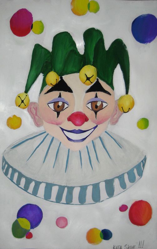 Art Studio PALETTE. Katia Skorokhod Picture.  Tempera Fantasy Clown 