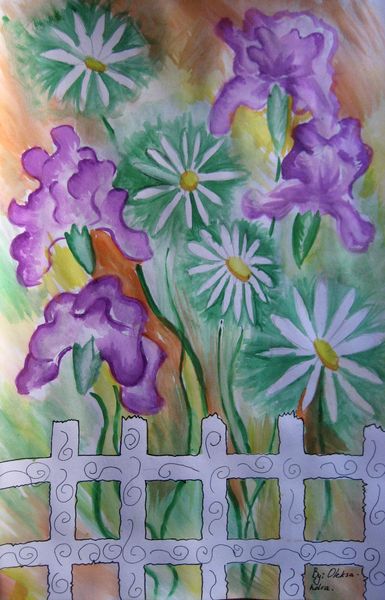 Art Studio PALETTE. Aleksandra Tsytsenko Picture. Fine Art Paper Watercolour, Ink Plants Garden 