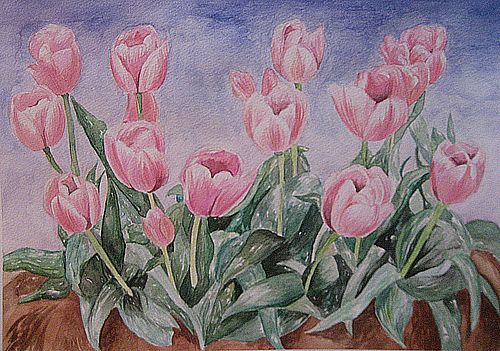 Art Studio PALETTE. Nastya Tesenkova Picture. Fine Art Paper Watercolour Plants Flowers 