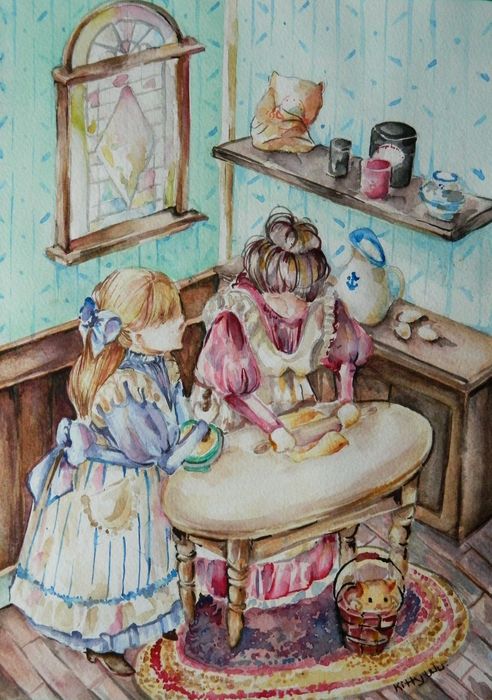 Art Studio PALETTE. Kitty Wu Picture.  Watercolour People Activities 