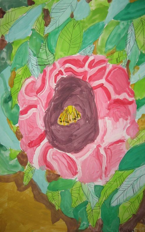 Art Studio PALETTE. Paige Brandly Picture.  Marker, Tempera Plants Flowers 