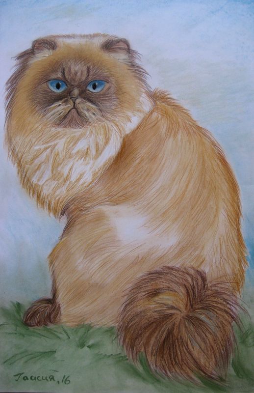 Art Studio PALETTE. Taisiya Rybakova Picture.  Pastel Animals Cats 