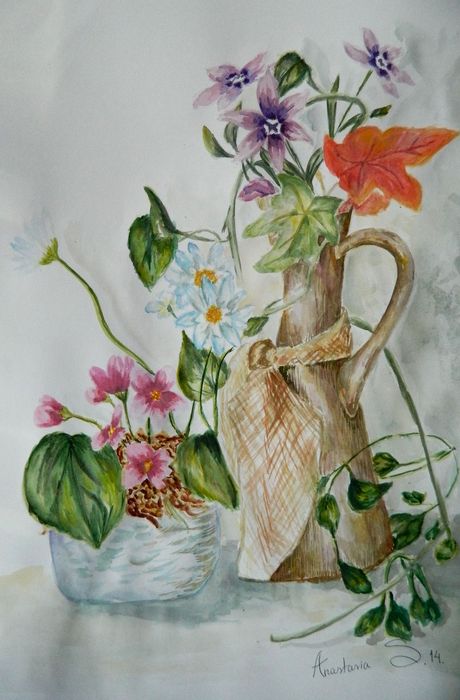 Art Studio PALETTE. Anastasiia Sergeyenko Picture.  Watercolour Still Life Still Life 