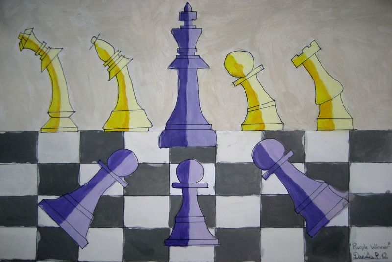 Art Studio PALETTE. Daniella  Pashuk Picture.  Watercolour, Ink Fantasy Chess 