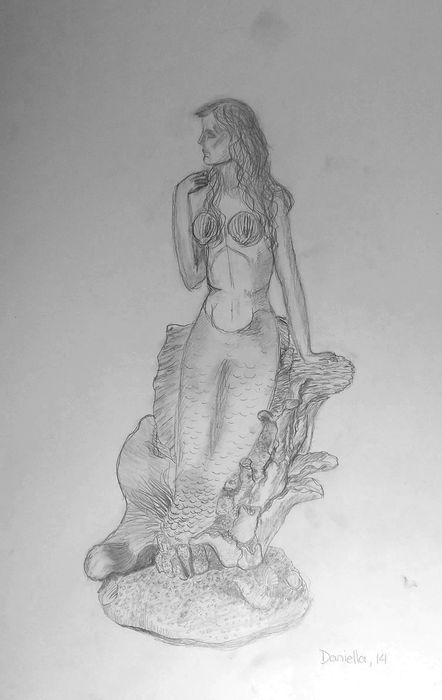 Art Studio PALETTE. Daniella  Pashuk Picture.  Pencil Fantasy Mermaid 