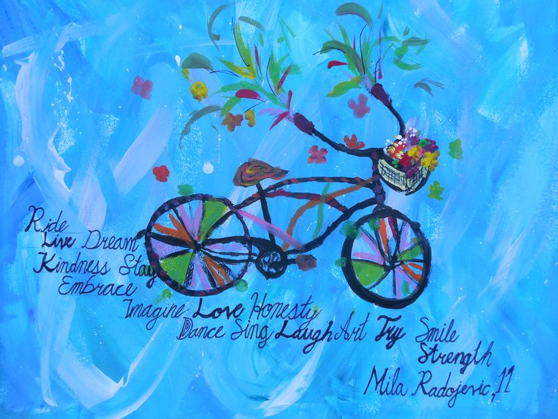 Art Studio PALETTE. Mila Radojevic Picture.   Design Bicycle 