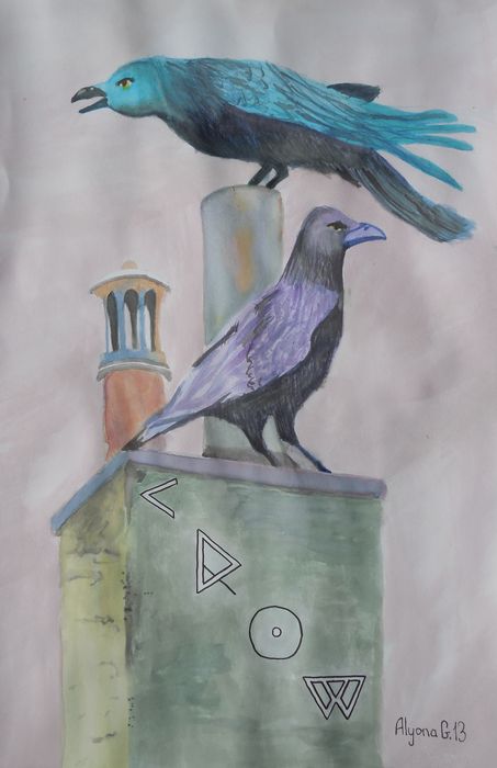 Art Studio PALETTE. Alyona Glazyrina Picture.  Watercolour Animals Birds 