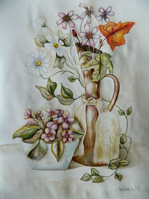 Art Studio PALETTE. Kristina Kozlitina Picture.  Watercolour Still Life Still Life 