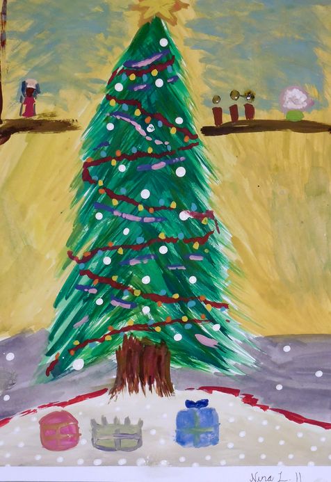Art Studio PALETTE. Nina Lazarevic Picture. Greeting Card  Holidays Christmas 