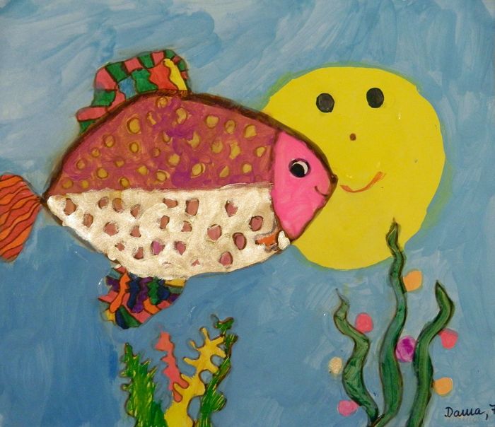 Art Studio PALETTE. Dasha Barin Picture.   Animals Fish 
