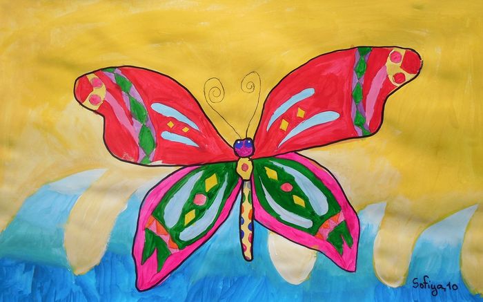 Art Studio PALETTE. Sofiya Spolitak Picture.   Animals Butterfly 