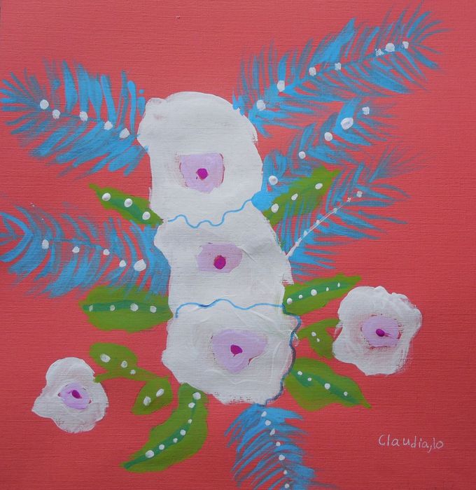 Art Studio PALETTE. Claudia Kochergin Picture.  Tempera Plants Flowers 
