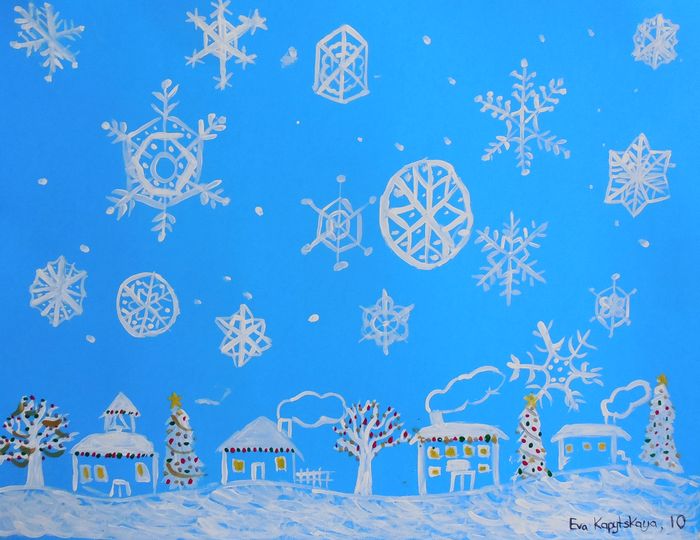 Art Studio PALETTE. Eva Kapytskaya Picture.  Tempera Holidays Christmas 