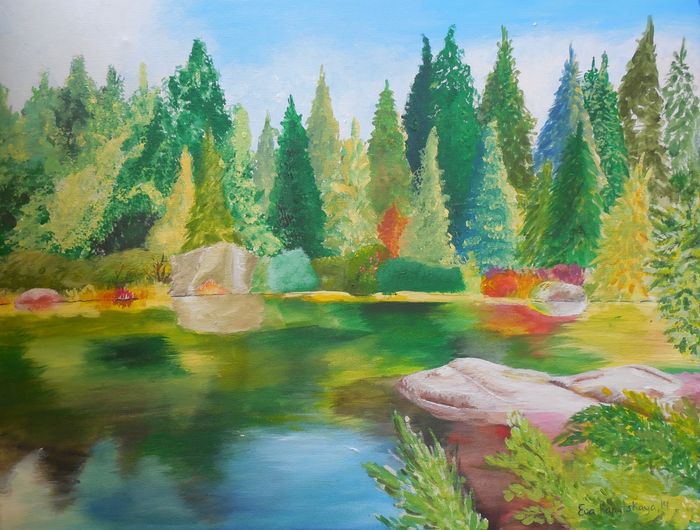 Art Studio PALETTE. Eva Kapytskaya Picture. Canvas Acrylic Landscape Nature 