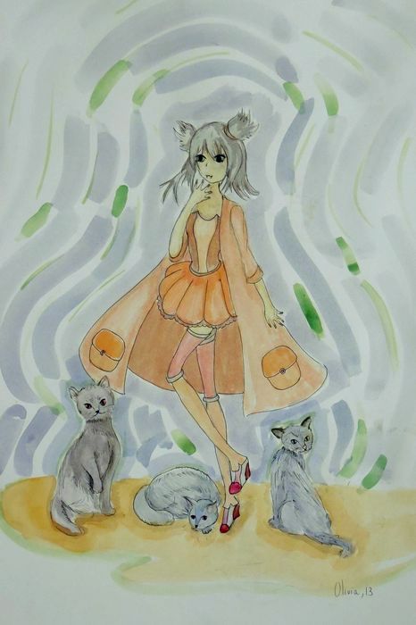 Art Studio PALETTE. Olivia Davidson Picture.  Watercolour, Ink Fantasy Fairy Tail 