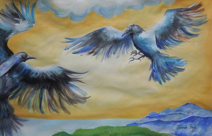 Art Studio PALETTE. Jennie Fang Picture.  Watercolour Animals Birds 