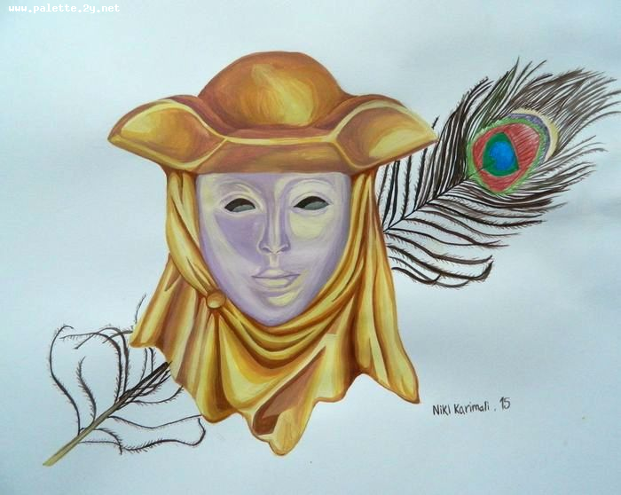 Art Studio PALETTE. Niki Karimali Picture.  Tempera Fantasy Mask 