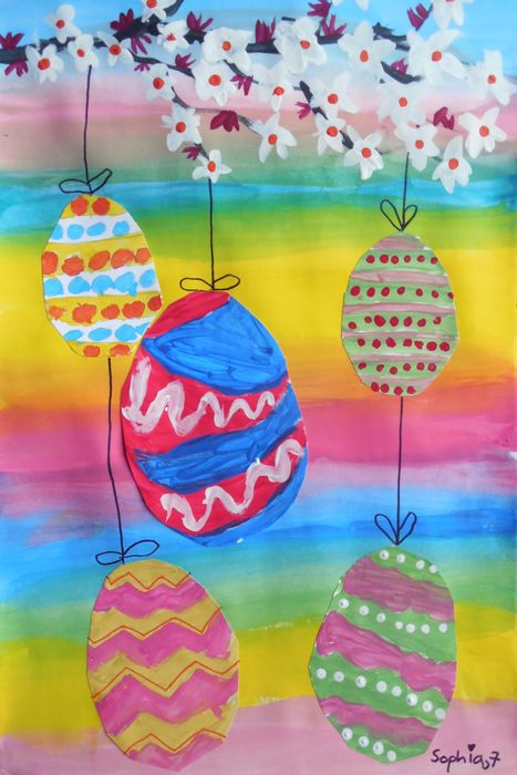 Art Studio PALETTE. Sophia Moore Picture.  Marker, Tempera Holidays Easter 
