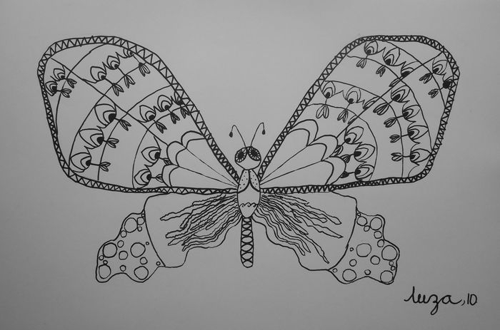 Art Studio PALETTE. Lisa Paskar Picture.  Ink Animals Butterfly 
