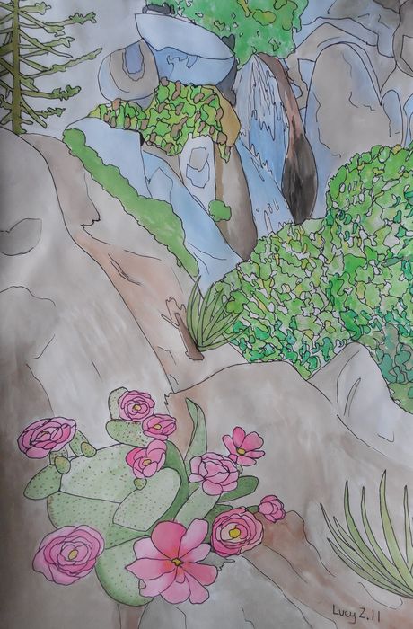 Art Studio PALETTE. Lucy Zhang Picture.  Watercolour, Ink Landscape Nature 