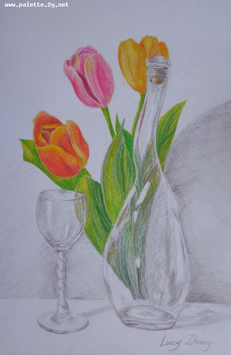 Art Studio PALETTE. Lucy Zhang Picture.  Coloured Pencil Still Life Still Life 
