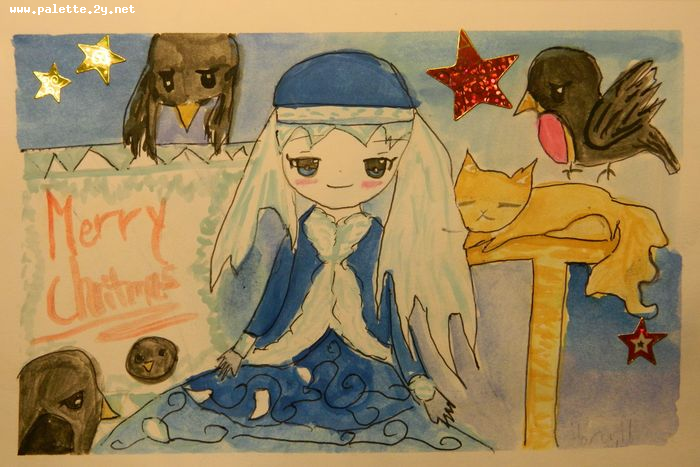 Art Studio PALETTE. Haru Yamanouchi Picture. Greeting Card Marker, Tempera Holidays Christmas 