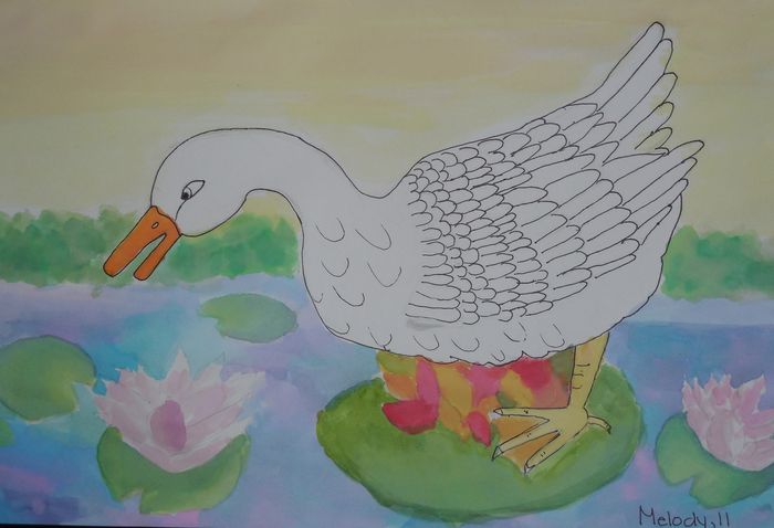 Art Studio PALETTE. Melody Wu Picture.  Watercolour, Ink Animals Birds 