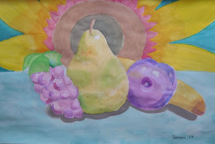 Art Studio PALETTE. Nerissa Wang Picture.  Watercolour Still Life Fruits & Vegi 