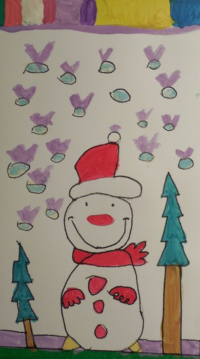 Art Studio PALETTE. Angela Kim Picture. Greeting Card Marker, Tempera Holidays Christmas 