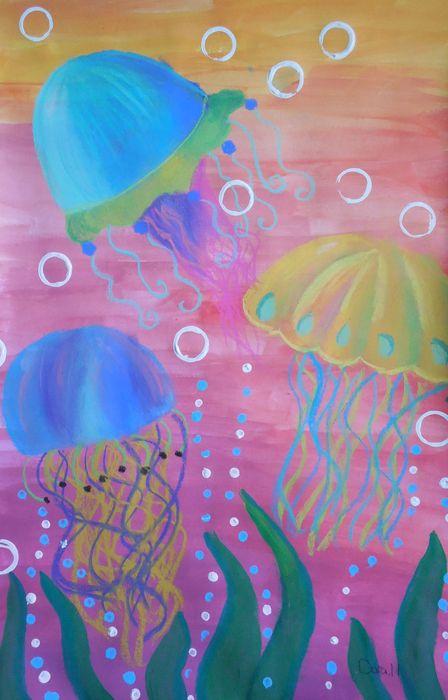 Art Studio PALETTE. Dora Wang Picture.  Pastel Animals Fish 