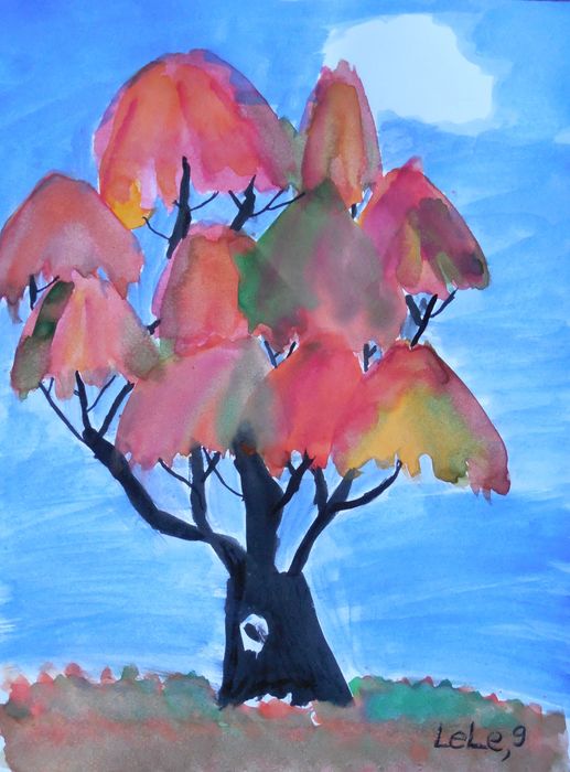 Art Studio PALETTE. Lele Yang Picture.  Watercolour Landscape Trees 