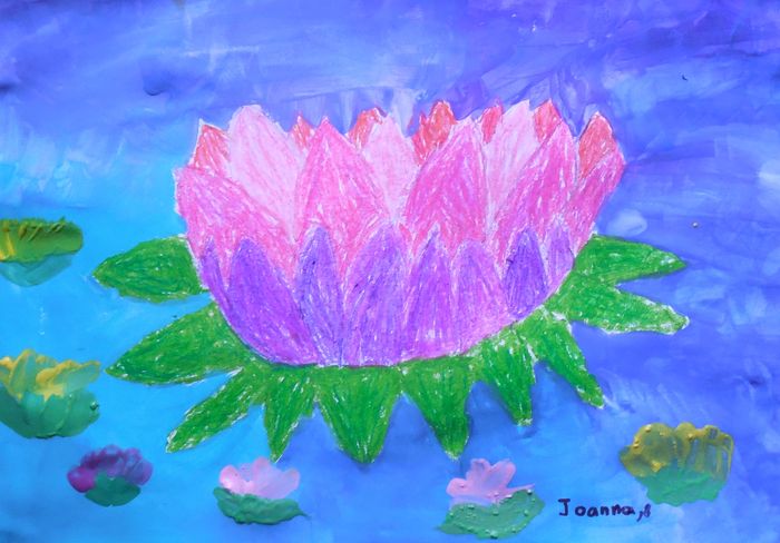 Art Studio PALETTE. Joanna Li Picture.  Oil Pastel Inspired by Monet 