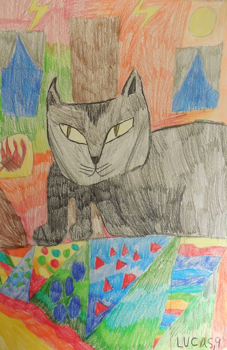 Art Studio PALETTE. Lucas Chen Picture.  Coloured Pencil Animals Cats 