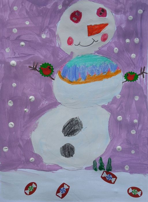 Art Studio PALETTE. Milana Baiman Picture. Greeting Card Mixed Media Holidays Christmas 