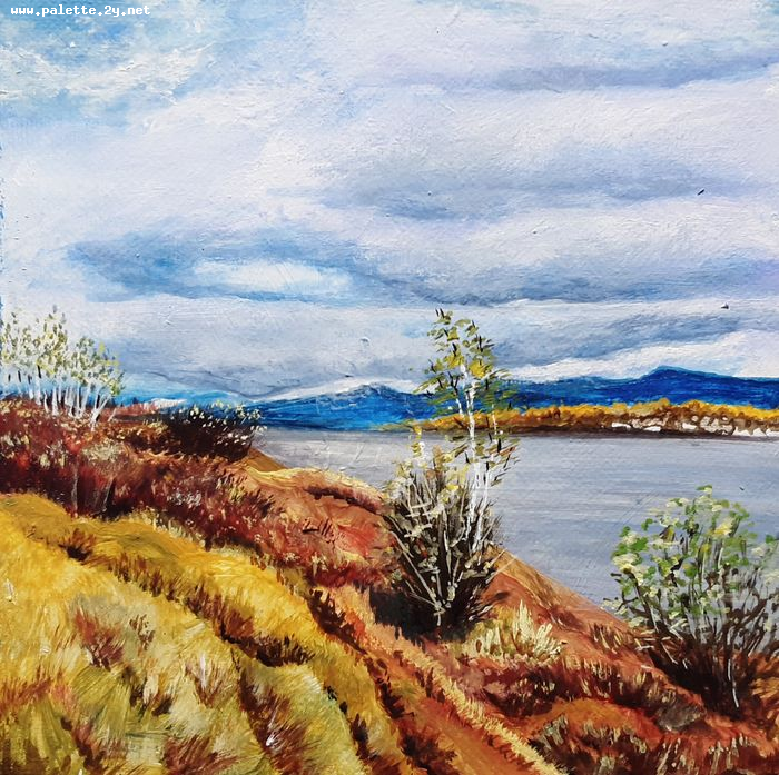 Art Studio PALETTE. Neli Kapytskaya Picture. Canvas Acrylic Landscape Nature 