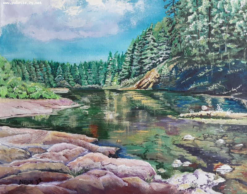 Art Studio PALETTE. Neli Kapytskaya Picture. Canvas Acrylic Landscape Nature 
