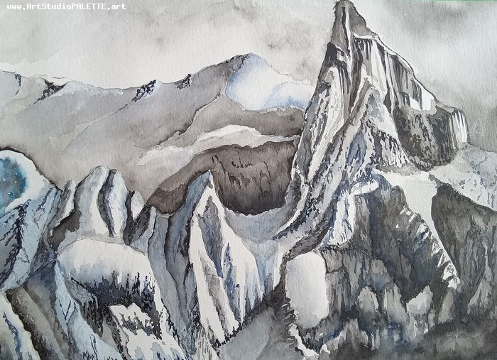 Art Studio PALETTE. Neli Kapytskaya Picture.  Watercolour Landscape Nature 