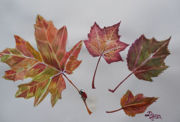 Art Studio PALETTE. Dara Ardjieva Picture.  Watercolour Plants Leaves 