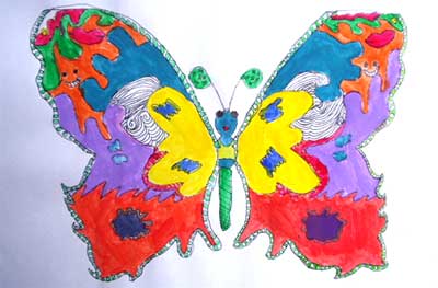 Art Studio PALETTE. Rachel Andersen Picture.  Tempera   Butterfly