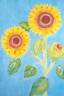 Art Studio PALETTE. Vanja Bartula Picture.  Tempera   Sunflowers