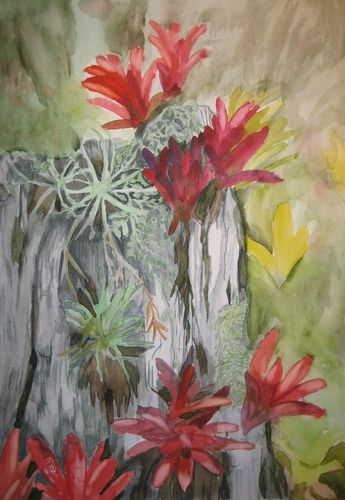 Art Studio PALETTE. Chiew Tan Picture.  Watercolour Plants Garden 