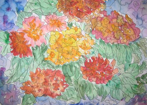 Art Studio PALETTE. Diana Hoang Picture.  Watercolour, Ink Plants Flowers 