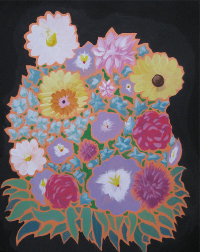 Art Studio PALETTE. Diana Hoang Picture. Cardboard Acrylic Plants Flowers 