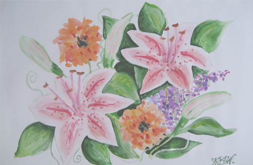 Art Studio PALETTE. Ksenia Fofanova Picture.  Watercolour Plants Flowers 